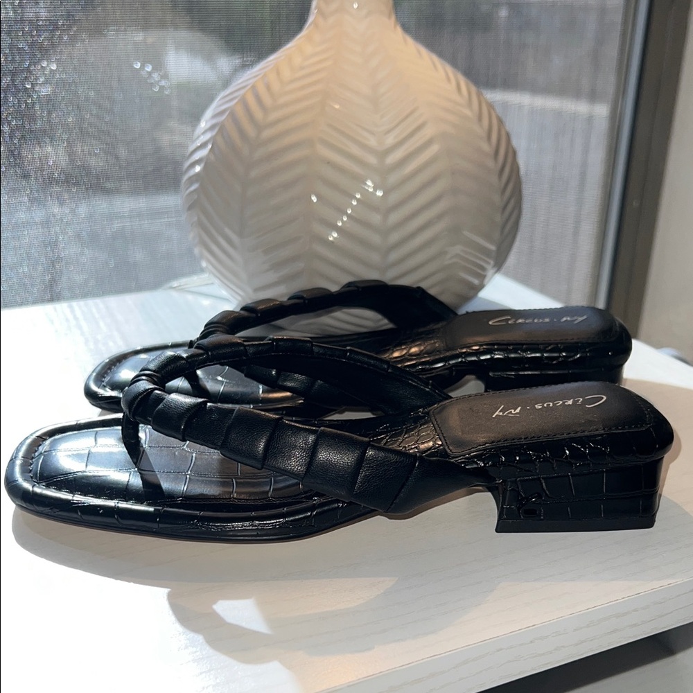 Circus by Sam Edelman Black Croc Sandals